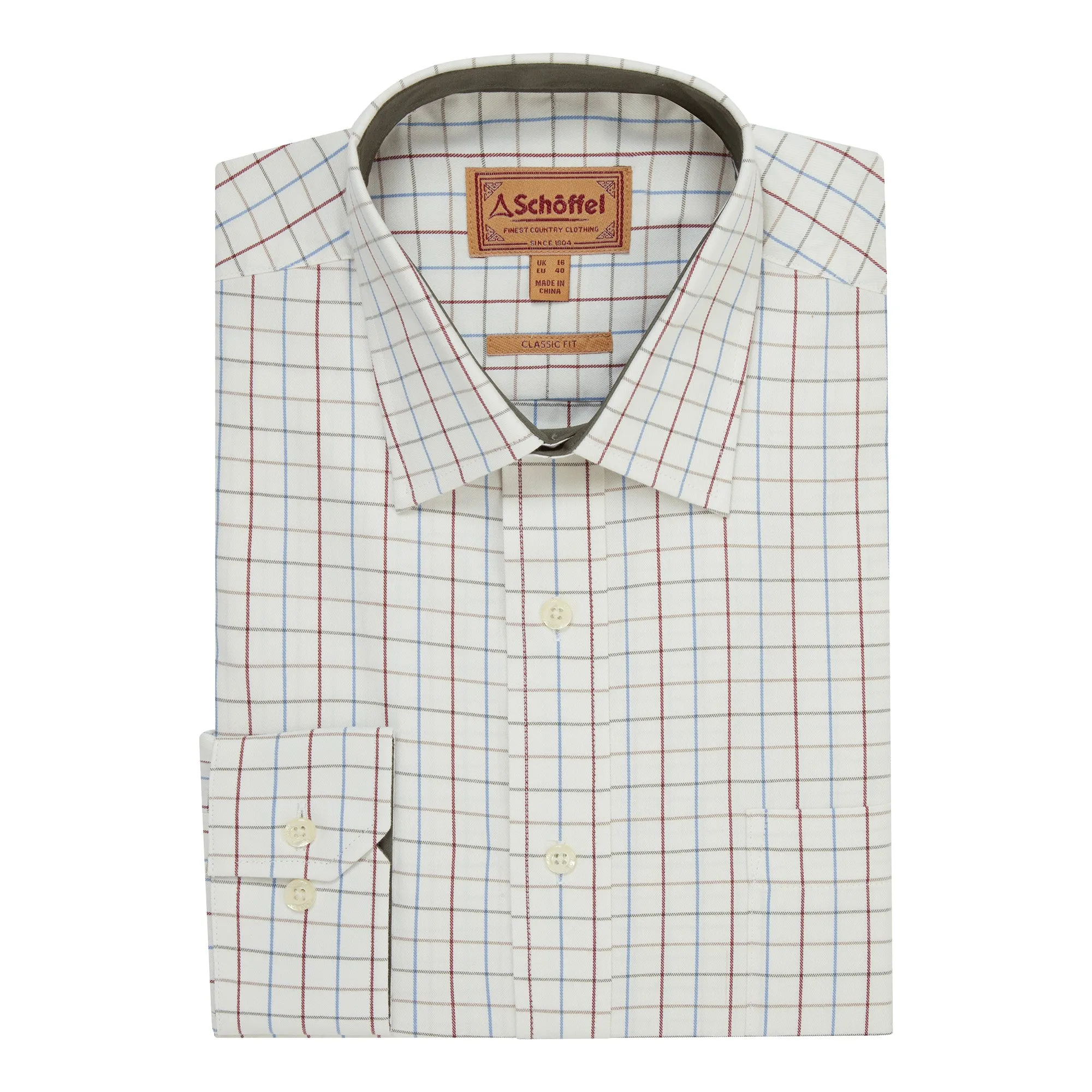 Schoffel Mens Burnham Tattersall Classic Shirt - Moss Tattersal