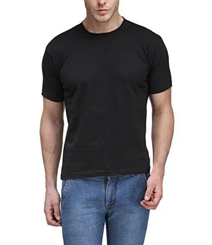 Scott International  Men's Basic Cotton Round Neck Half Sleeve Solid T-shirts (Black,White,Grey) (Large), Pack of 3