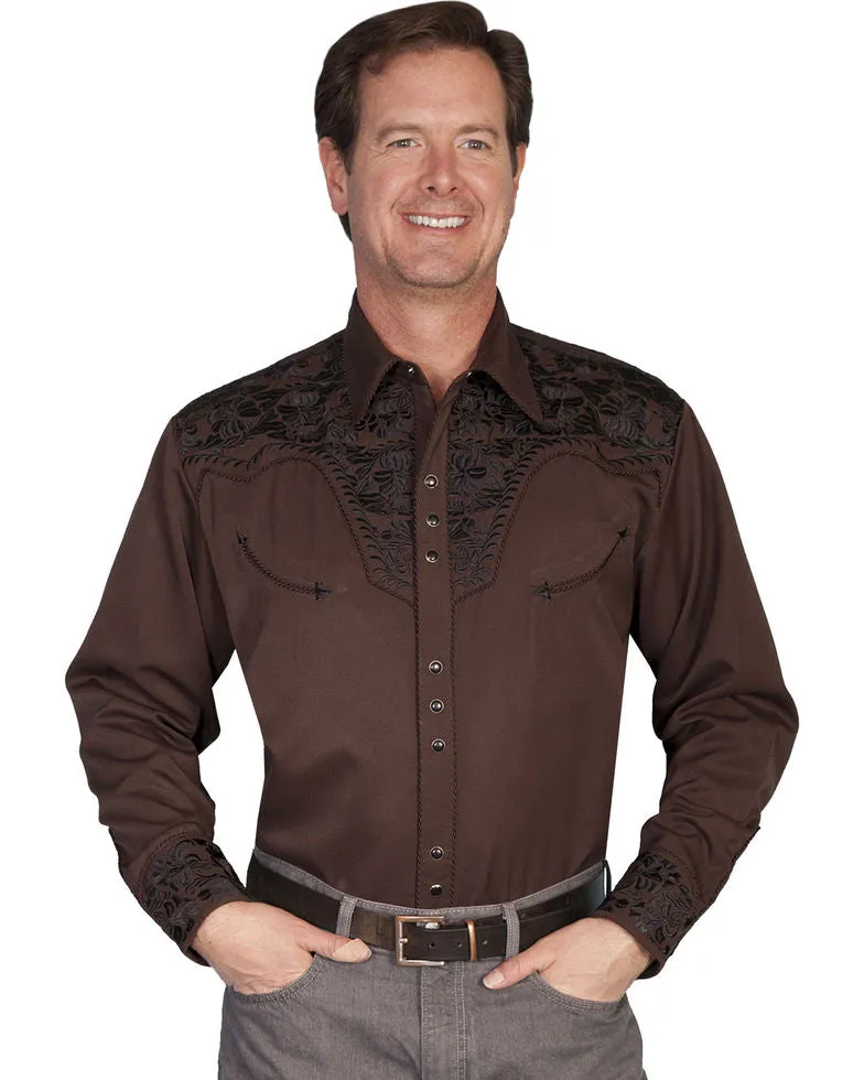 Scully Floral Embroidered Western Shirt