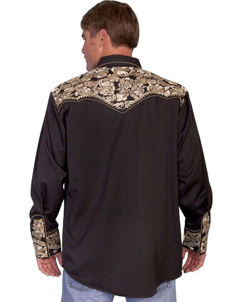 Scully Floral Embroidered Western Shirt