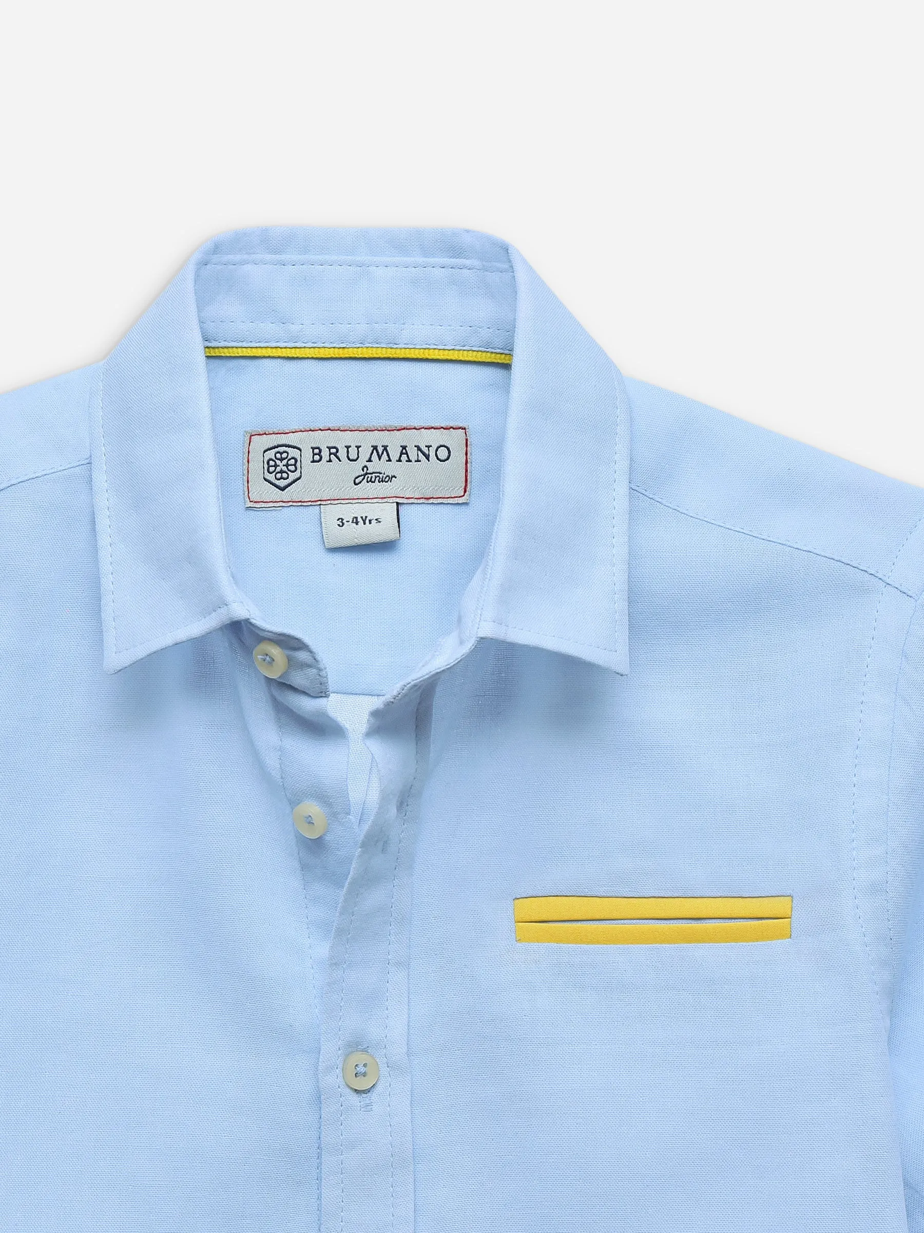 Sky Blue Half Sleeve Casual Shirt With Pocket Detailing