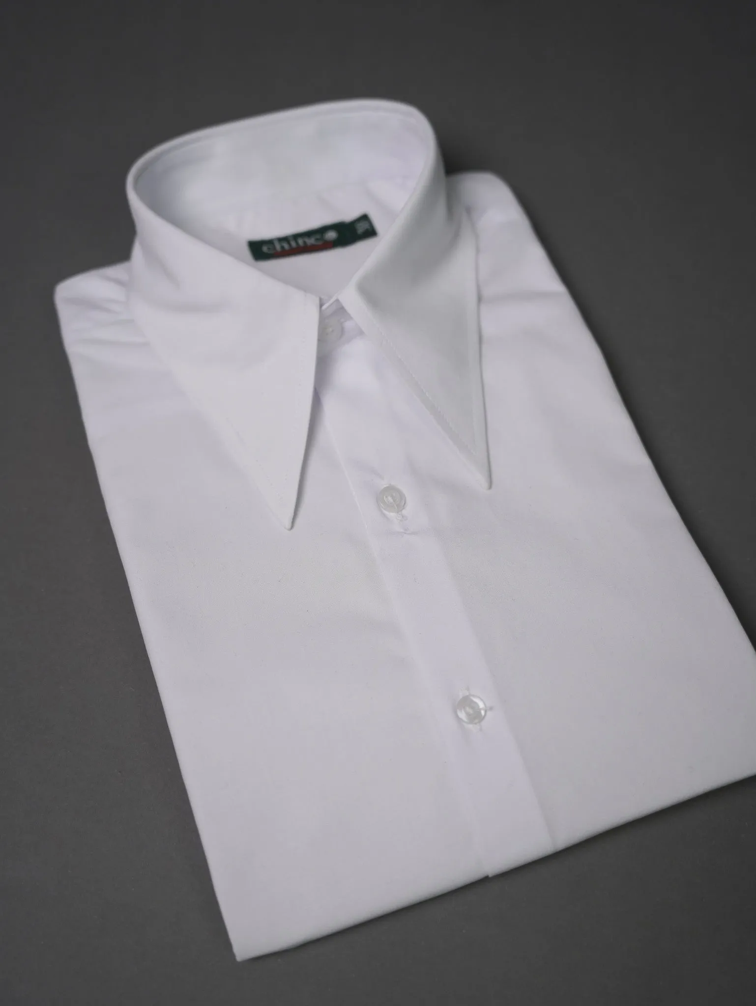 slim fit Long Point collar classic chemis - White