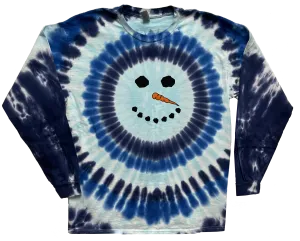 Snowman Long Sleeve Adult Tie Dye