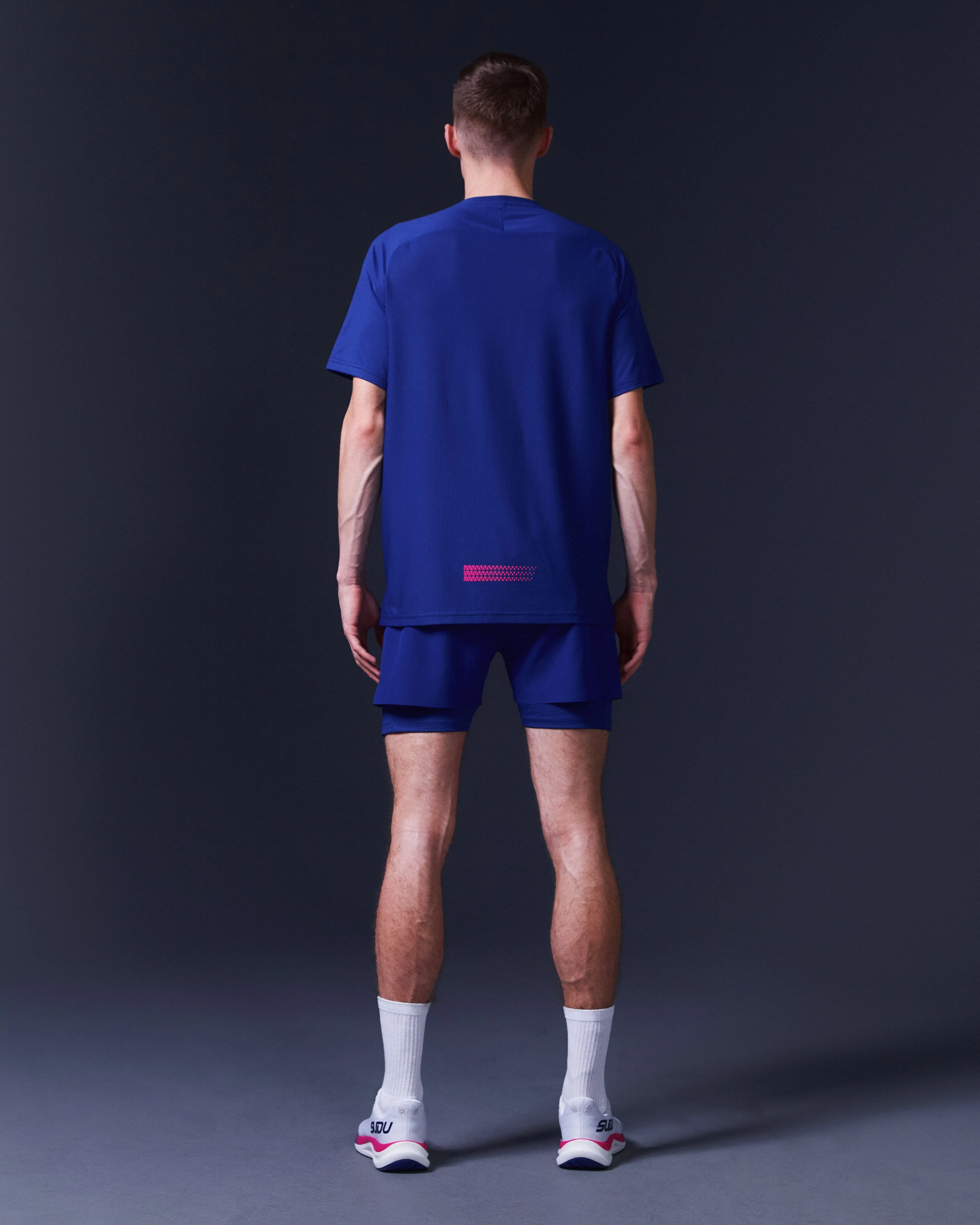 SRT SS 01 Run Short Sleeve T-Shirt - Dark Blue/Pink