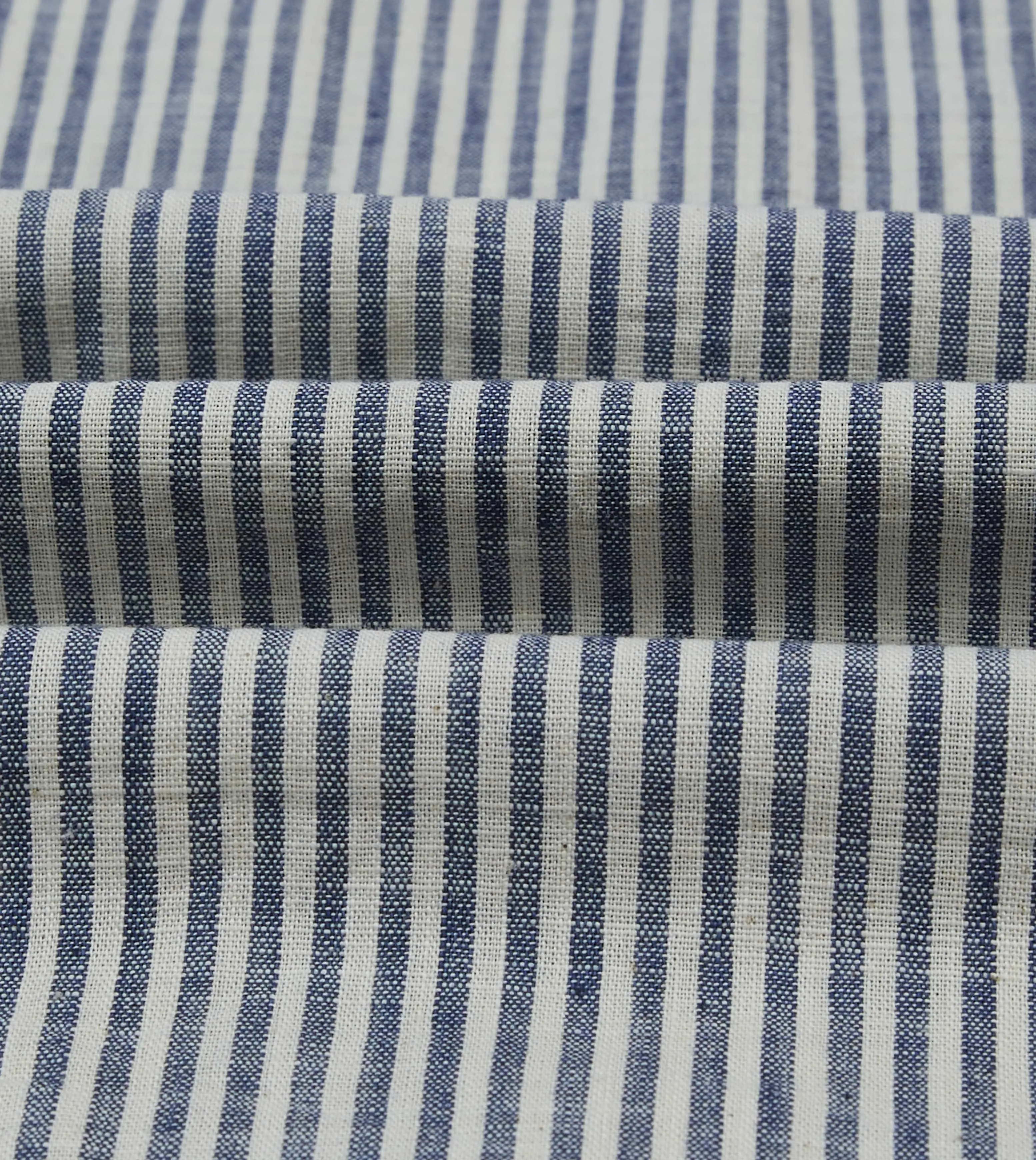 St. JOHN by Drake's Indigo Stripe Linen Camp Collar Long Sleeve Shirt