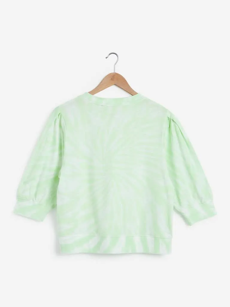 Studiofit Neon Green Tie-Dye Print T-Shirt