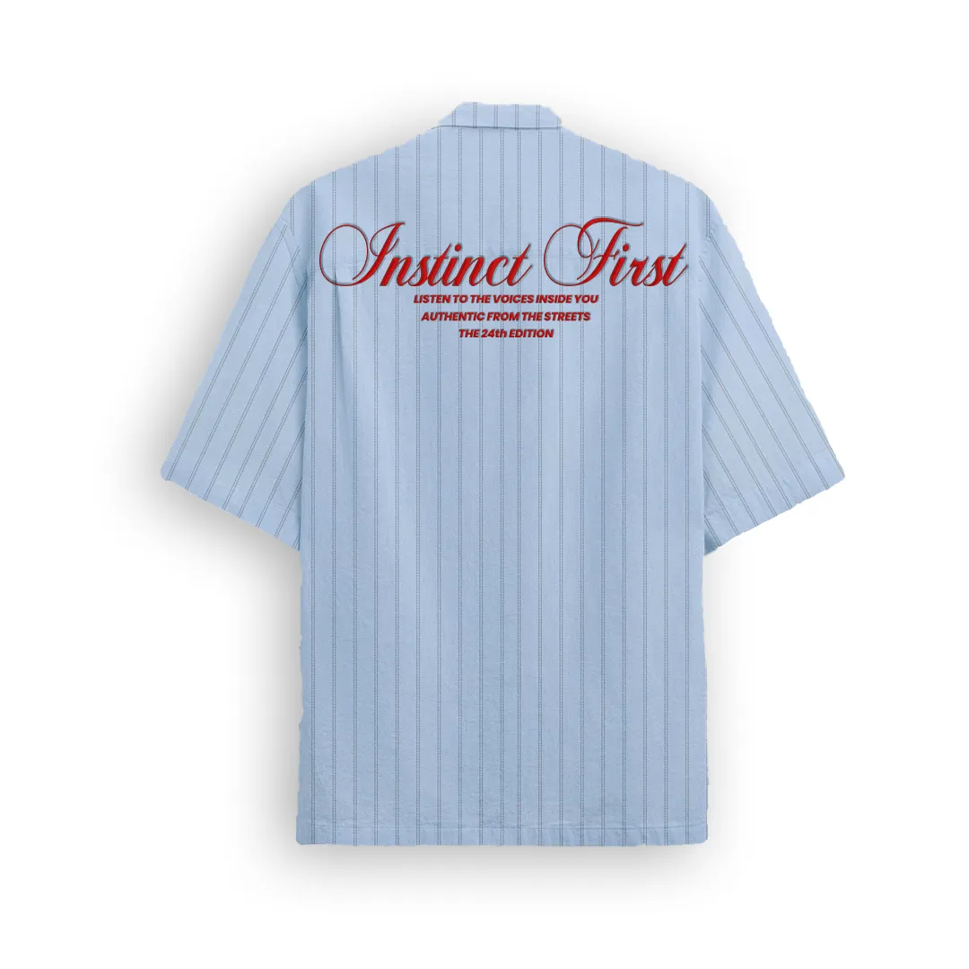 Summer Stripe Shirt - Powder Blue