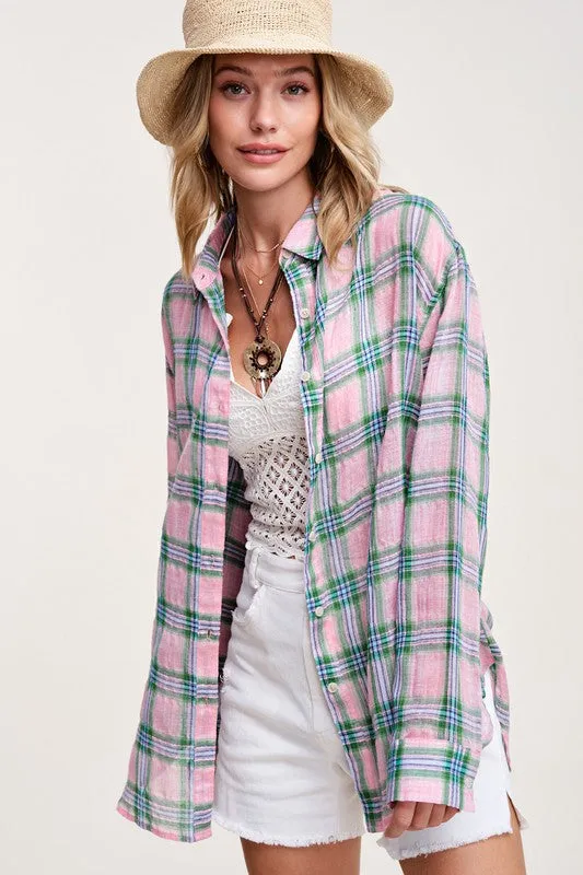 Top - La Miel Plaid