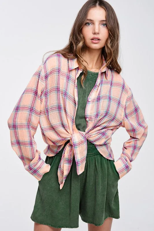 Top - La Miel Plaid