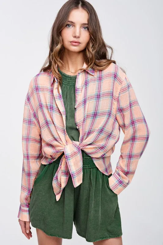 Top - La Miel Plaid