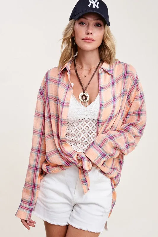 Top - La Miel Plaid