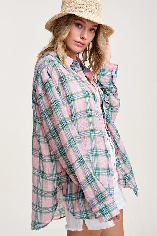 Top - La Miel Plaid