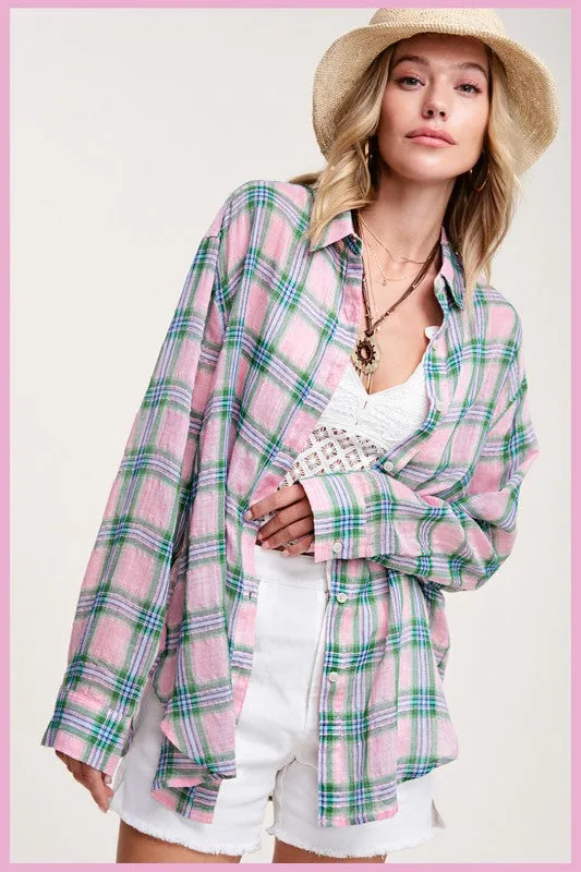 Top - La Miel Plaid