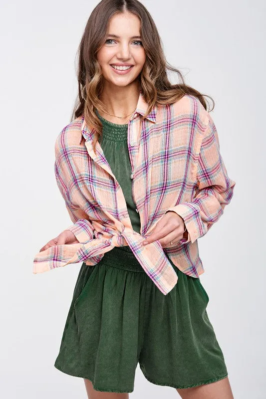 Top - La Miel Plaid