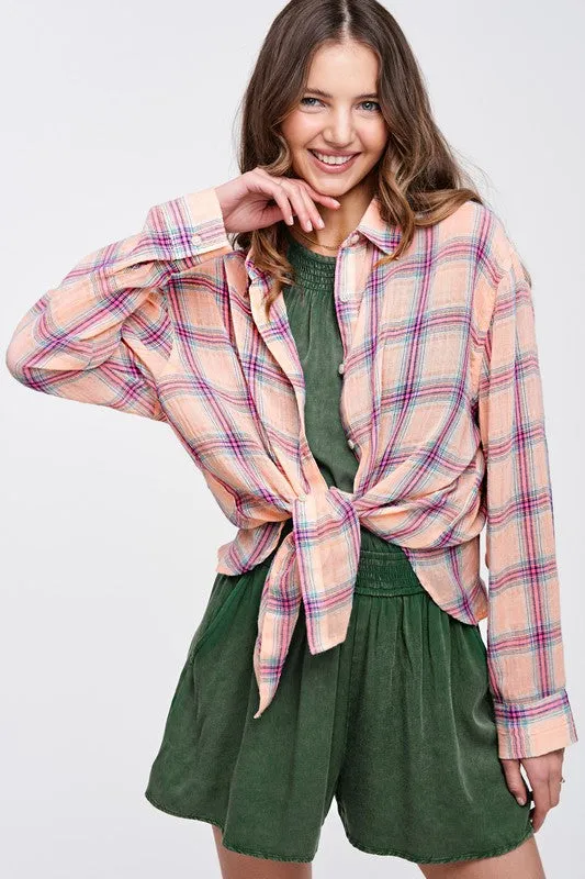 Top - La Miel Plaid