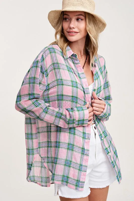 Top - La Miel Plaid