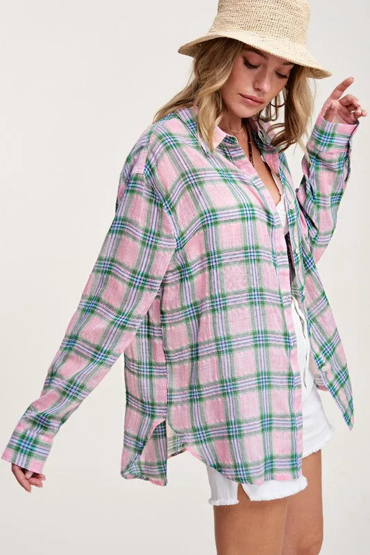 Top - La Miel Plaid