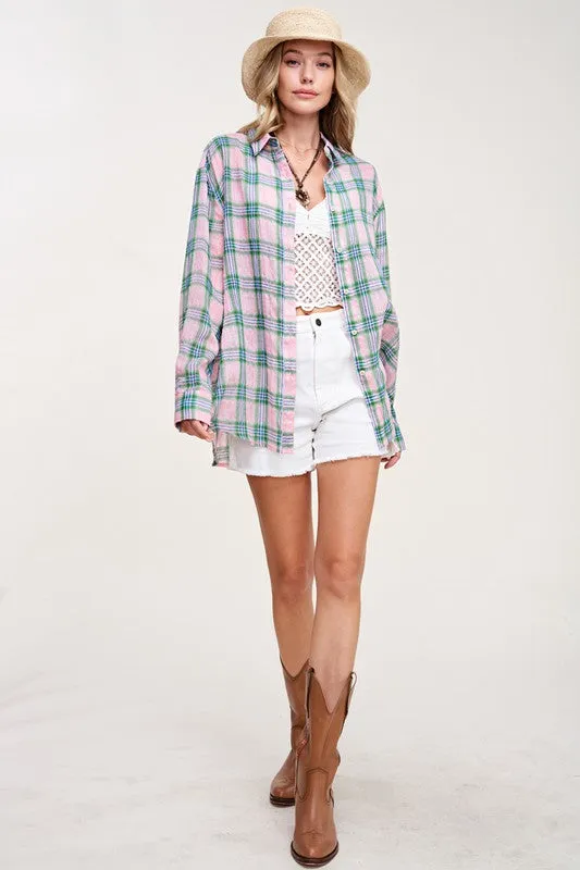 Top - La Miel Plaid