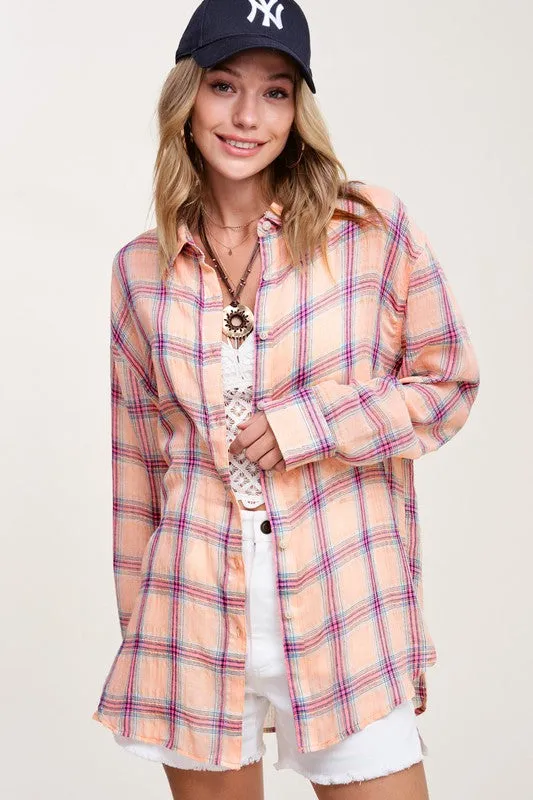 Top - La Miel Plaid