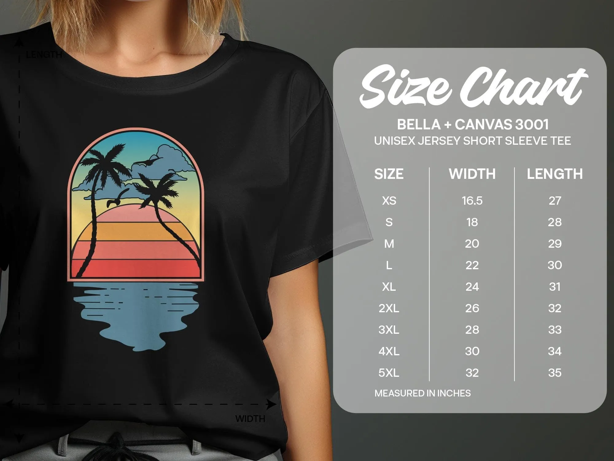 Tropical Sunset Reflection Tankt, Retro Palm Tree Design Tee, Retro Sunset Rays Wavy Shirt, Sun Shirt, Retro Sunshine Shirt, Sunset Tee