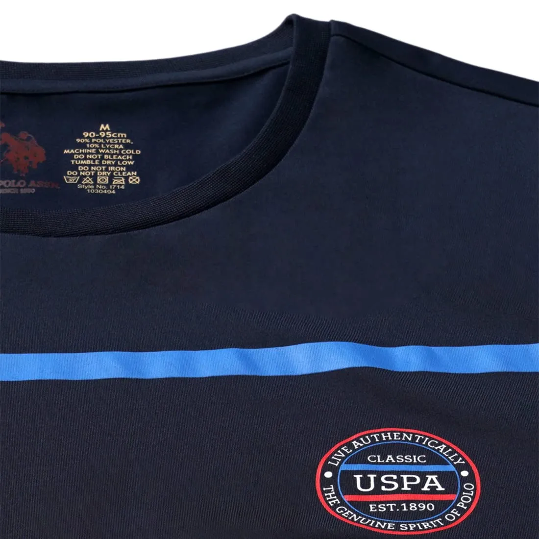 U.S. POLO ASSN. Men Brand Stripe Crew Neck I714 T-Shirt - Pack of 1 (Navy XL)