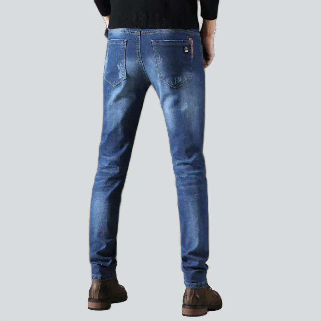 Whiskered skinny men's jeans