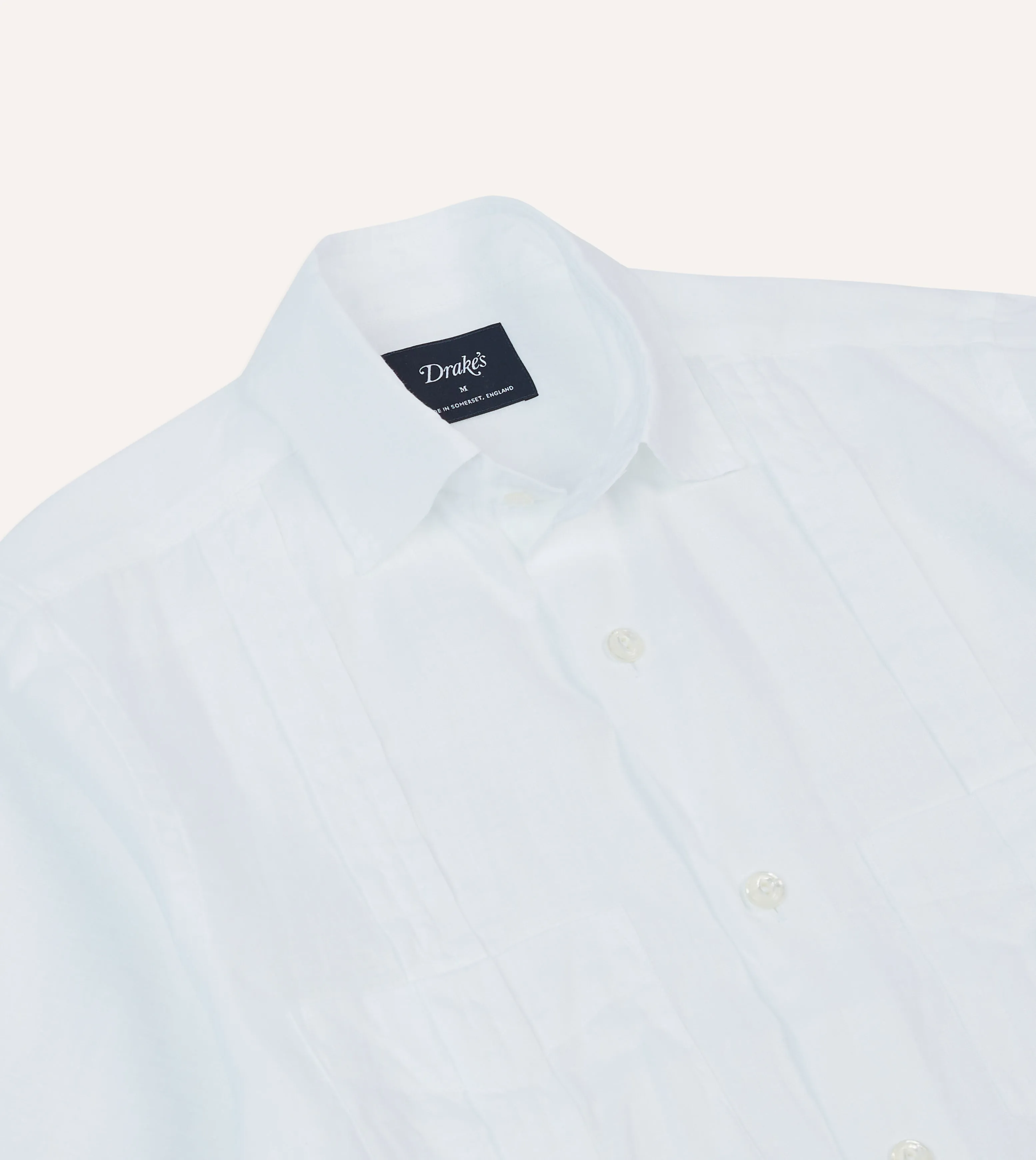 White Linen Short Sleeve Cuban Shirt