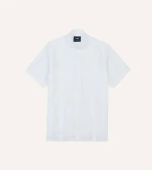 White Linen Short Sleeve Cuban Shirt