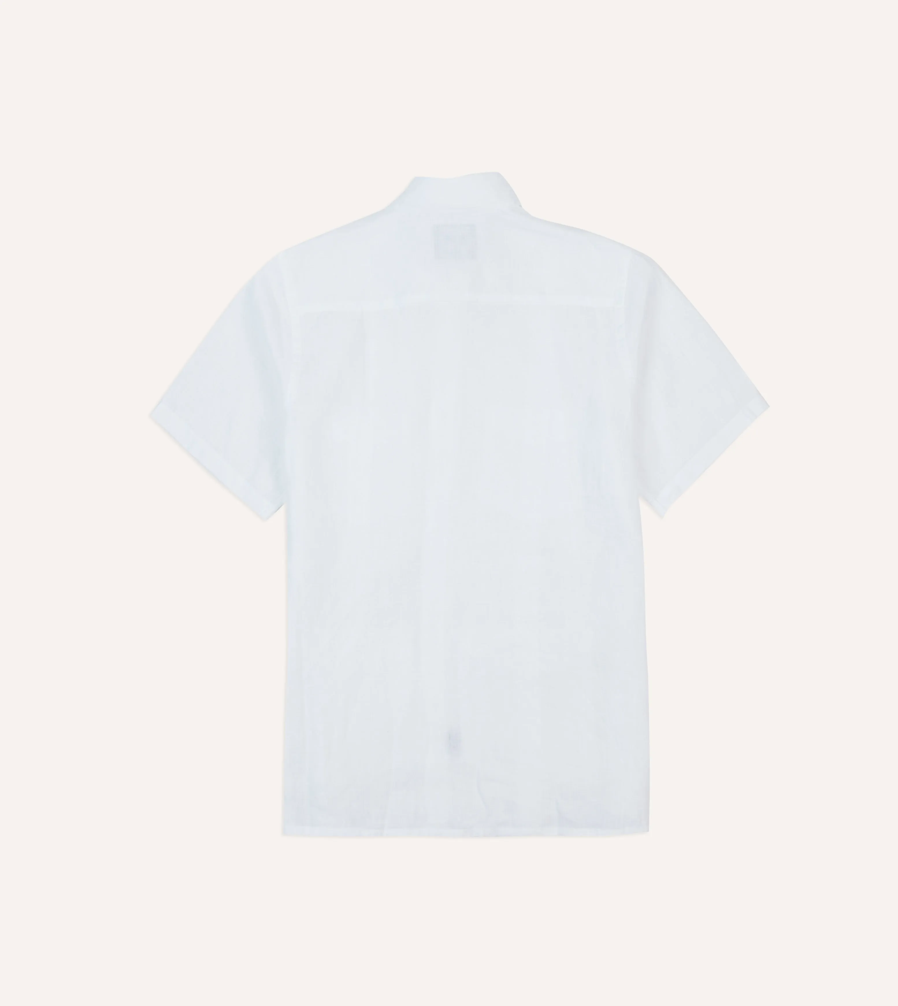 White Linen Short Sleeve Cuban Shirt