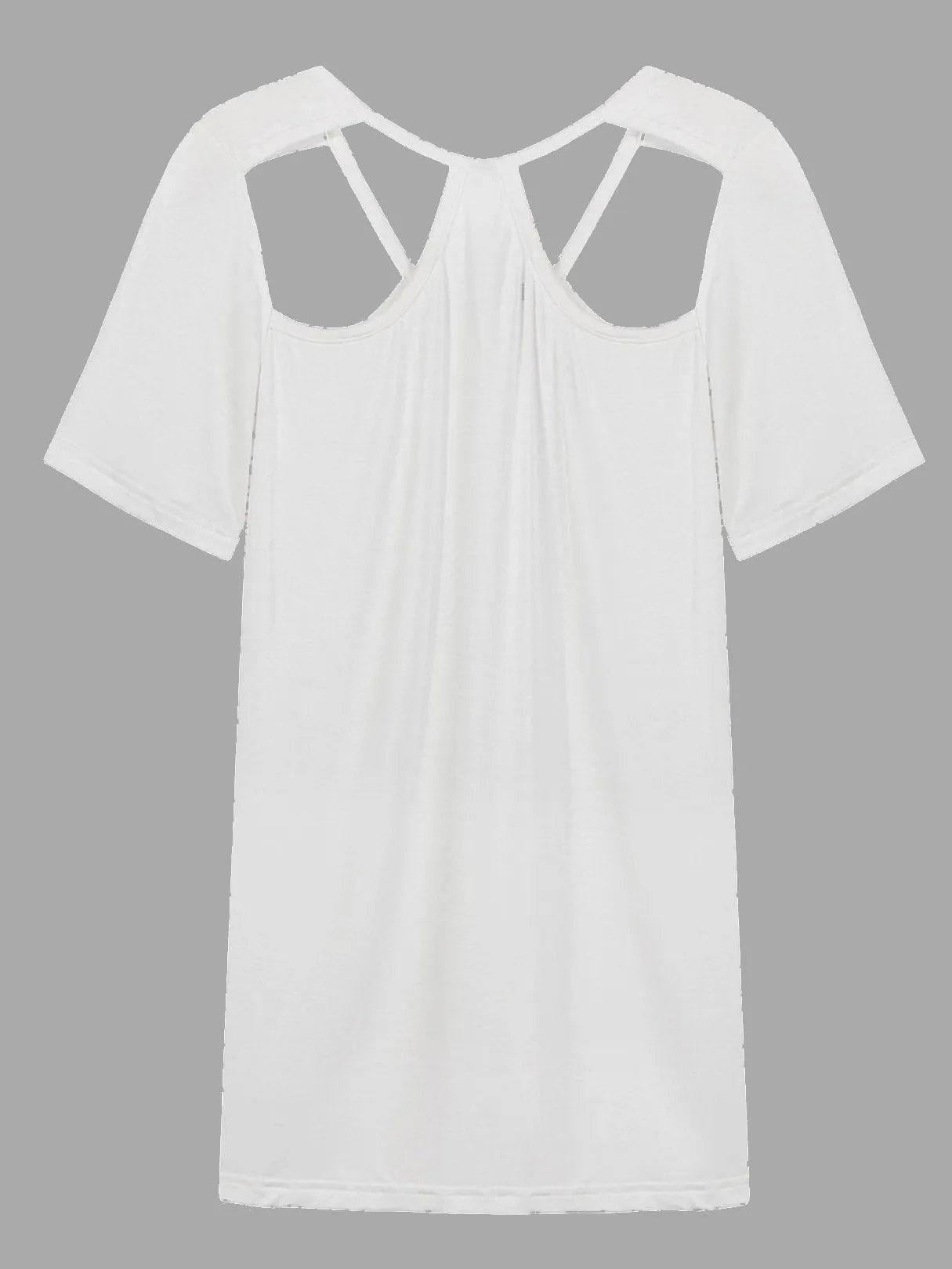 Wholesale Cold Shoulder Cut Out White T-Shirts