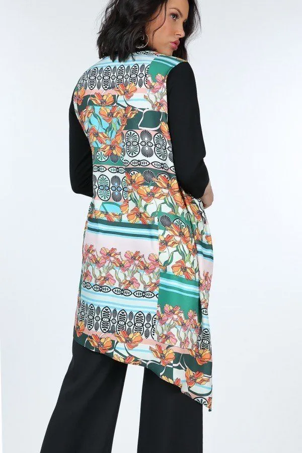 Women's Asymmetrical Print High Low Top