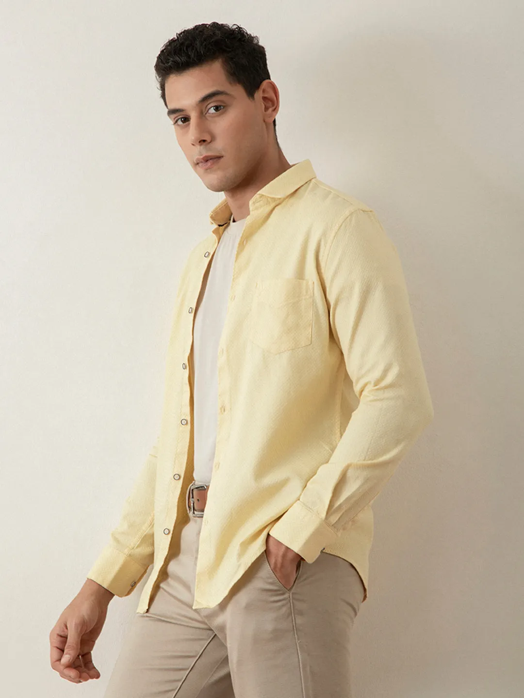 Yellow Plain Cotton Shirt